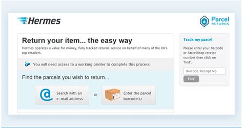 track my hermes return parcel|tracking Hermes parcels.